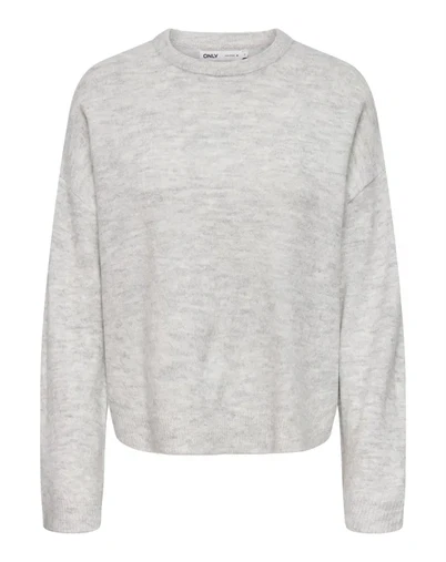 Only - ONLSimoni O-Neck Pullover Strik - Light Grey Melange